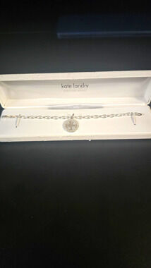 Kate Landry 925 Sterling Silver Baby Carriage Stroller Charm Link Bracelet Boxed